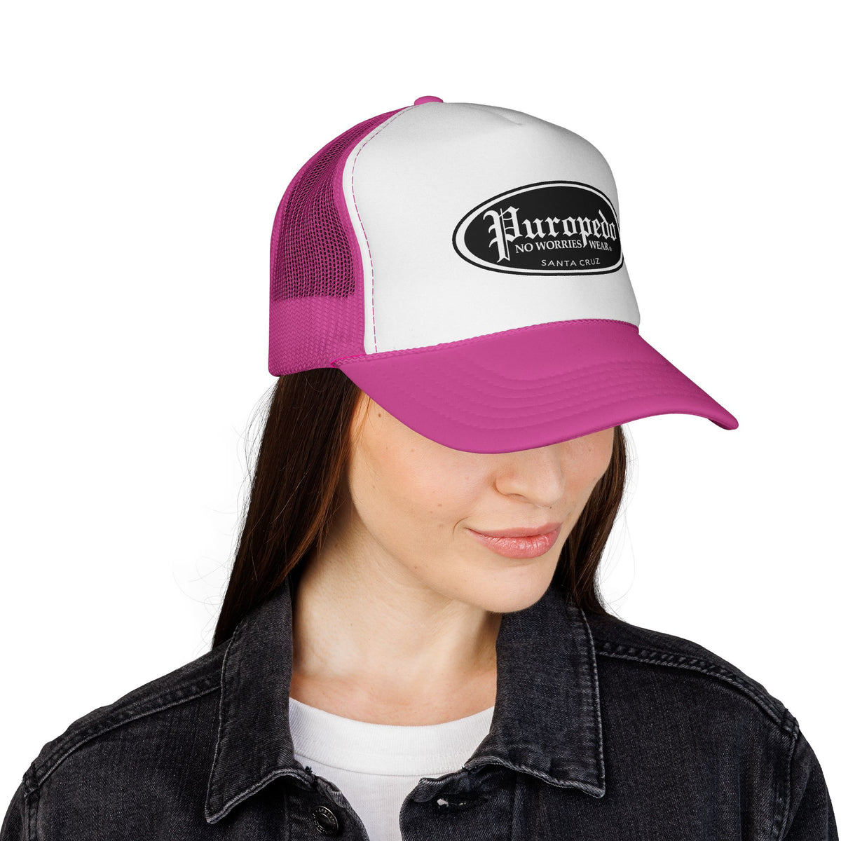 Puropedo Trucker Cap – Vintage Oval Logo Mesh Hat