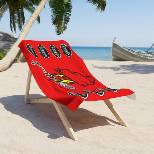 PuroPedo Lightning Cloud Beach Towel — Surf & Summer Logo Towel