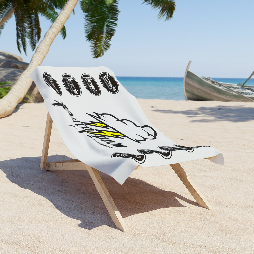 PuroPedo Lightning Cloud Beach Towel — Surf & Summer Logo Towel