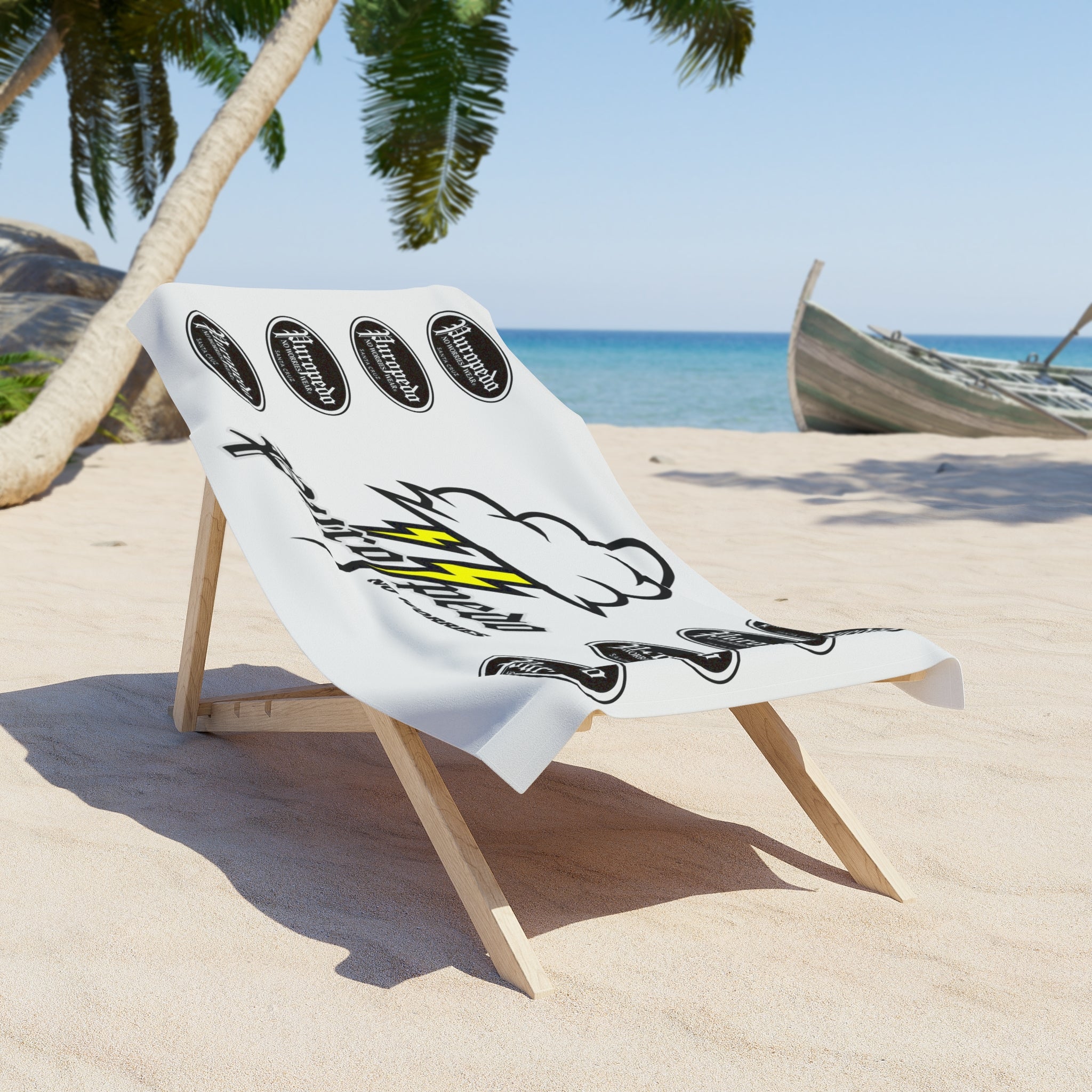 PuroPedo Lightning Cloud Beach Towel — Surf & Summer Logo Towel