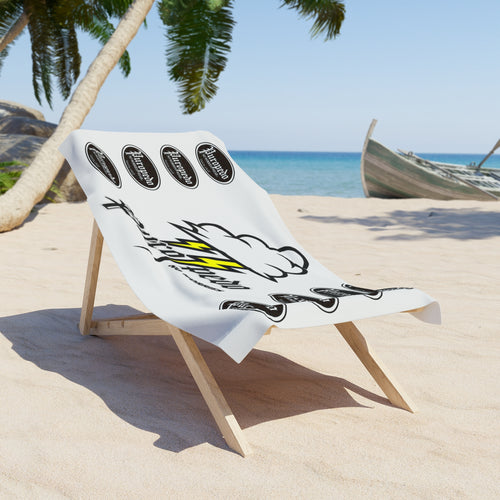 PuroPedo Lightning Cloud Beach Towel — Surf & Summer Logo Towel
