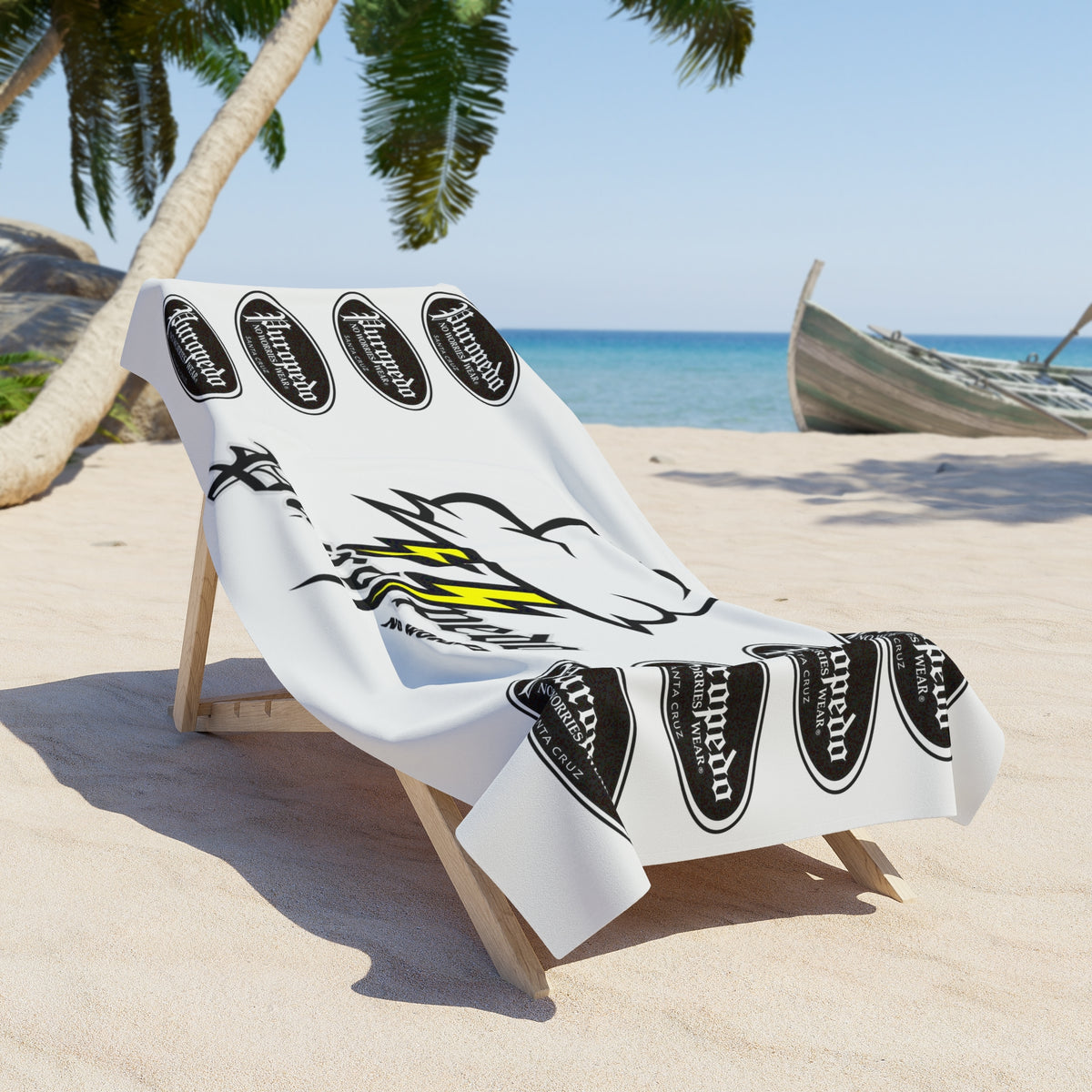PuroPedo Lightning Cloud Beach Towel — Surf & Summer Logo Towel