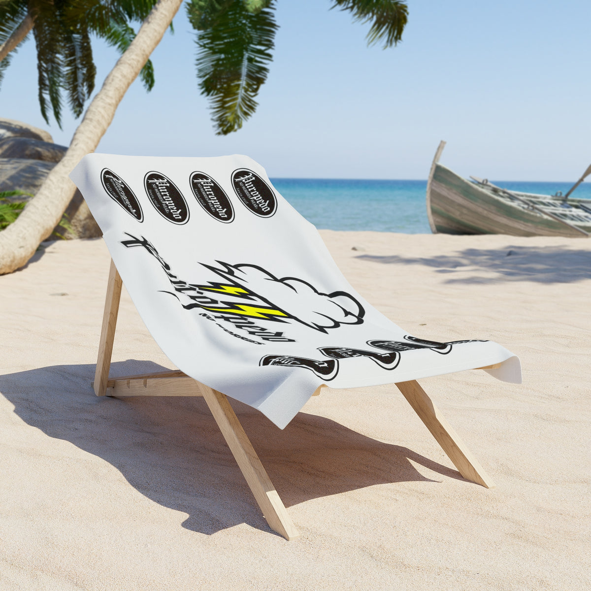 PuroPedo Lightning Cloud Beach Towel — Surf & Summer Logo Towel